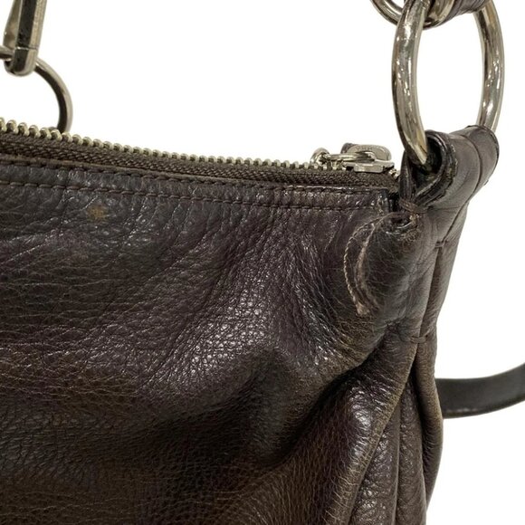 COACH Ali Leather Convertible Hobo Dark Brown Leather - Shoulder Bag - Picture 6 of 10